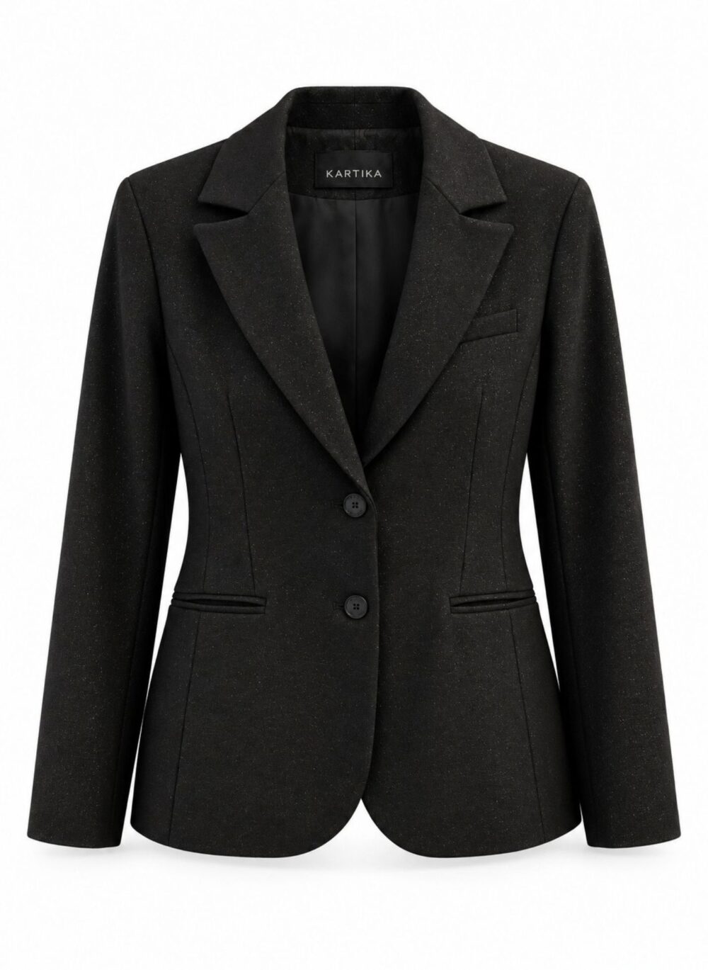 Blazer nero con riflessi luminosi
